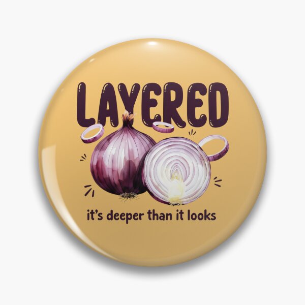 Item preview, Layered Red Onion Personality Pun Art designed and sold by SplashTastic.
