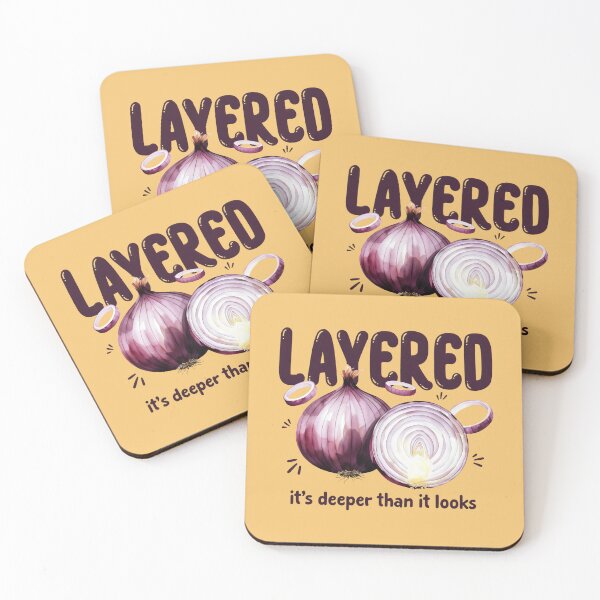 Item preview, Layered Red Onion Personality Pun Art designed and sold by SplashTastic.