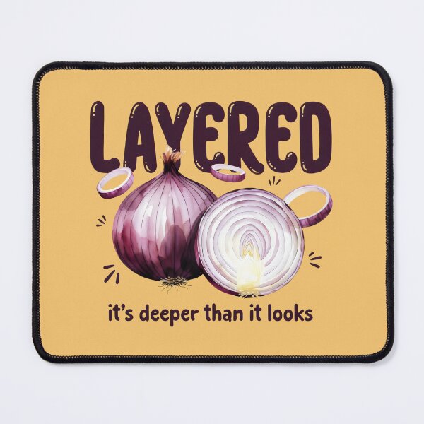Item preview, Layered Red Onion Personality Pun Art designed and sold by SplashTastic.