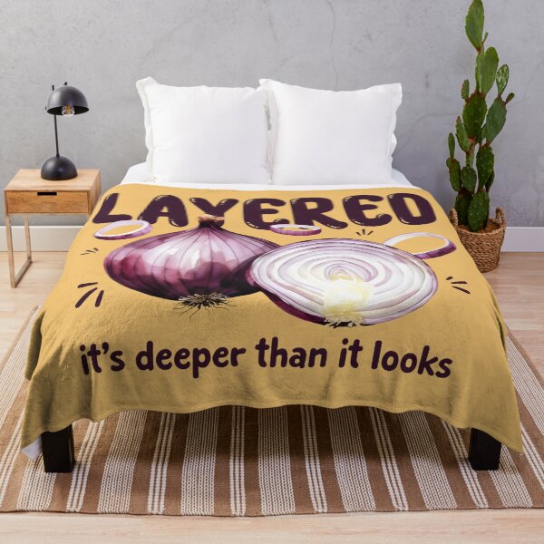 Item preview, Layered Red Onion Personality Pun Art designed and sold by SplashTastic.