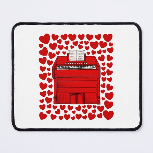 Item preview, Harmonium With Hearts, Valentines Church Organist Musician Wedding designed and sold by doodlerob.