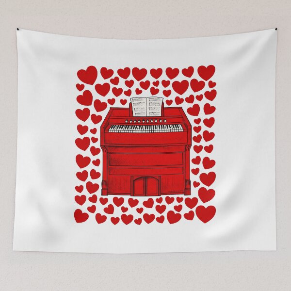 Item preview, Harmonium With Hearts, Valentines Church Organist Musician Wedding designed and sold by doodlerob.