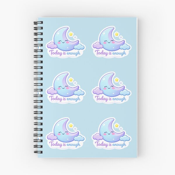 Item preview, Today is Enough - Kawaii Pastel Moon Mindfulness Sticker designed and sold by Yumecalm.