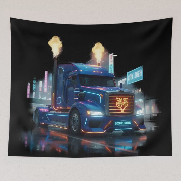 Item preview, Cosmic Power Blue Cyberpunk Truck designed and sold by BounoWorld.