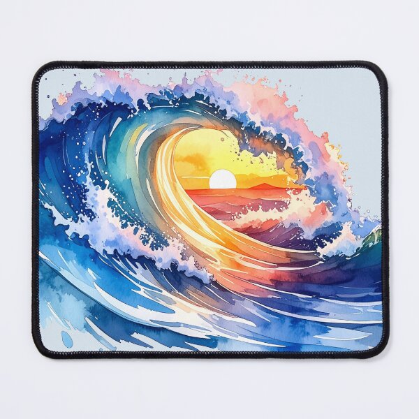 Item preview, Dance of the wave at sunset, wave in watercolor designed and sold by LiskoDesign.