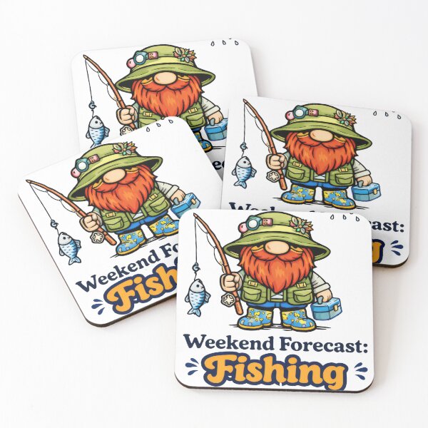 Item preview, Weekend Forecast Fishing with a Chance of Gnomes – Funny Fishing Gnome Illustration designed and sold by Moriarty's Digital Visions.