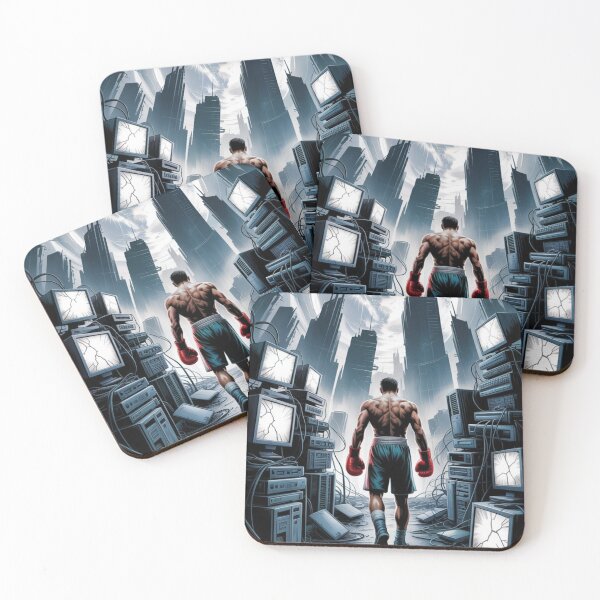 Item preview, Digital Fallout Boxer - Post Apocalyptic Tech Art designed and sold by dose-of-art-lab.