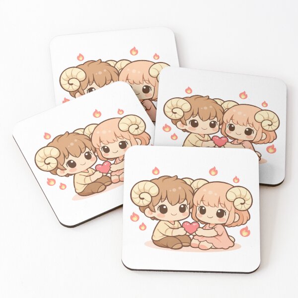 Item preview, Aries Zodiac Cute Love Couple designed and sold by Silentbow.