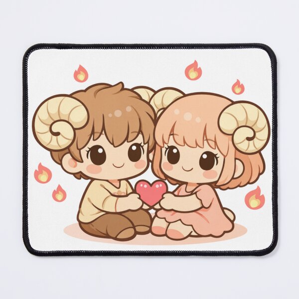 Item preview, Aries Zodiac Cute Love Couple designed and sold by Silentbow.