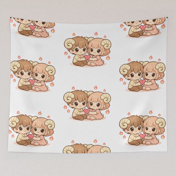 Item preview, Aries Zodiac Cute Love Couple designed and sold by Silentbow.