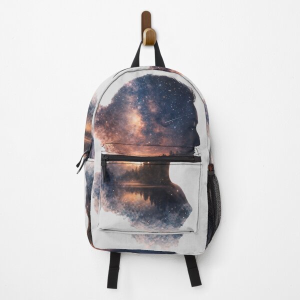 Item preview, Cosmic Soul – Woman Silhouette with Galaxy and Forest Double Exposure designed and sold by Y-MOONSTAR.