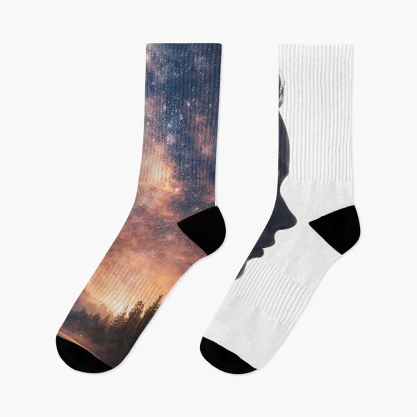 Item preview, Cosmic Soul – Woman Silhouette with Galaxy and Forest Double Exposure designed and sold by Y-MOONSTAR.
