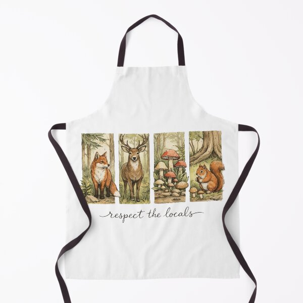 Item preview, Respect the Locals – Cozy Woodland Animals Cottagecore Nature Illustration designed and sold by ai1art.