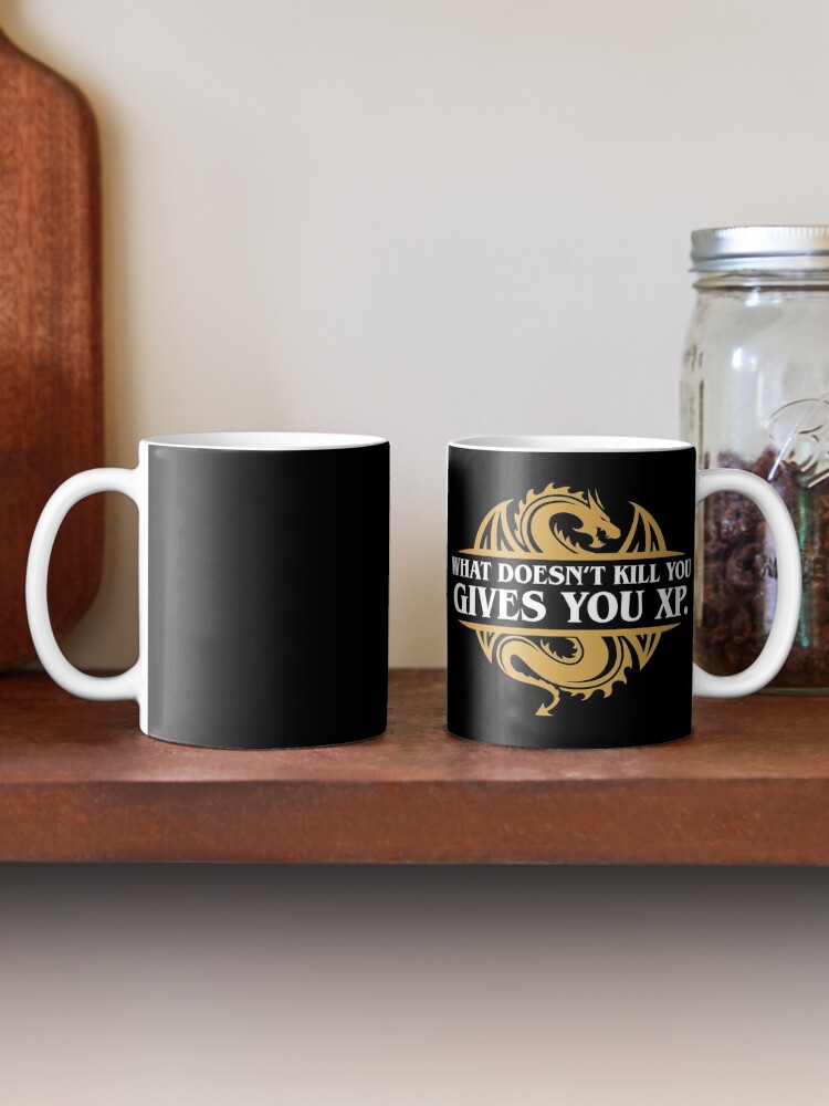 Thumbnail 2 of 6, Coffee Mug, What Doesn't Kill You Gives You XP RPG Gamers designed and sold by pixeptional.
