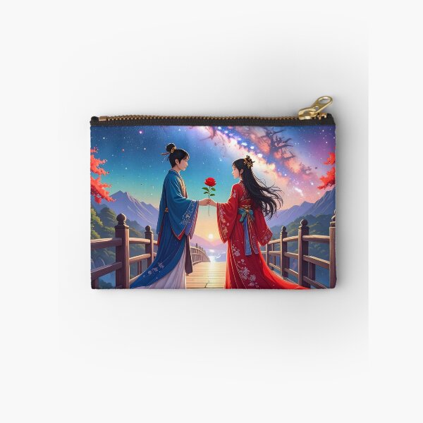 Item preview, Asian Celestial Lovers Art – Cosmic romance fantasy illustration designed and sold by Schoenenwald — Art Japonais, Zen & Nature.