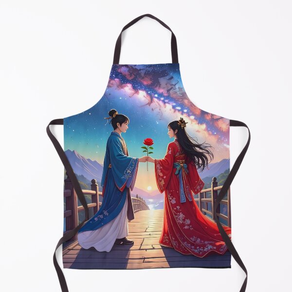 Item preview, Asian Celestial Lovers Art – Cosmic romance fantasy illustration designed and sold by Schoenenwald — Art Japonais, Zen & Nature.