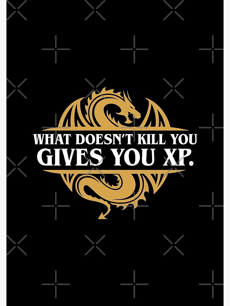 Thumbnail 3 of 3, Spiral Notebook, What Doesn't Kill You Gives You XP RPG Gamers designed and sold by pixeptional.