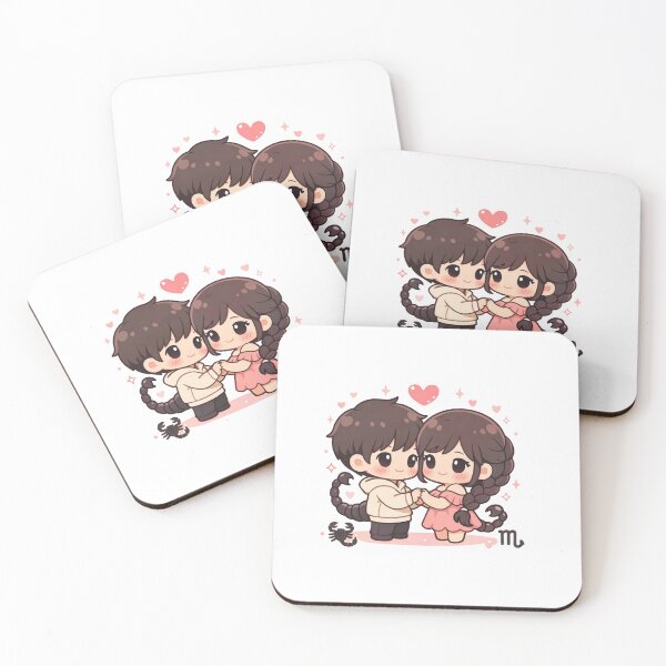 Item preview, Scorpio Zodiac Cute Love Couple designed and sold by Silentbow.