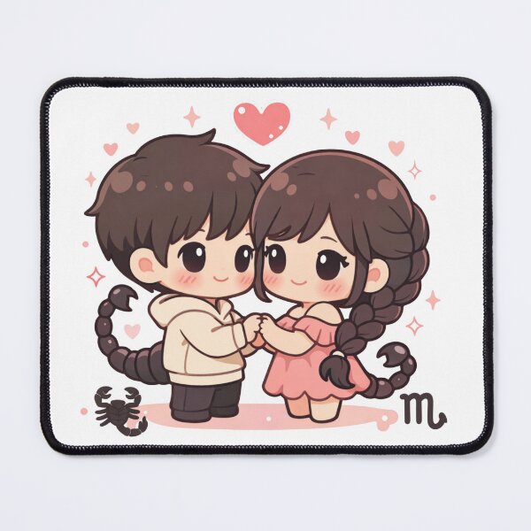 Item preview, Scorpio Zodiac Cute Love Couple designed and sold by Silentbow.