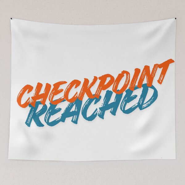 Item preview, Checkpoint Reached - Motivational Gamer Brush Lettering Design designed and sold by ClashShop.