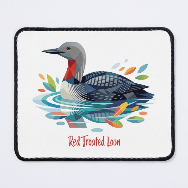 Item preview, Red-Throated Loon Geometric Bird Art – Modern Nature Illustration designed and sold by ThePurpleMelon.