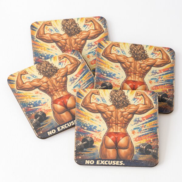 Item preview, Never Back Down Female Bodybuilder Vintage Poster designed and sold by JonelleTshirts.