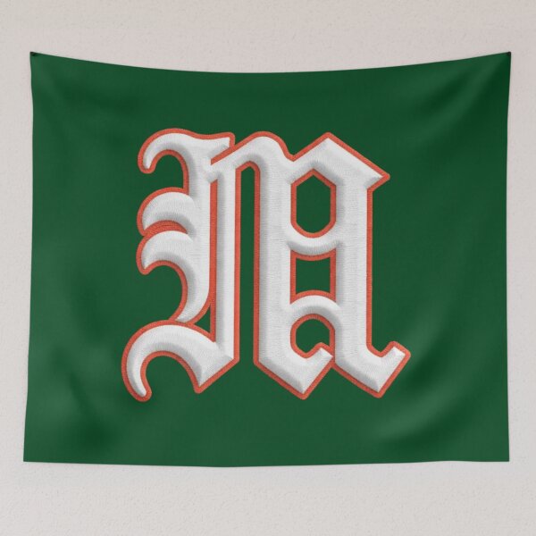 Item preview, Miami Hurricanes Vintage “M” Logo Embroidery Design designed and sold by TheArtOfCar.