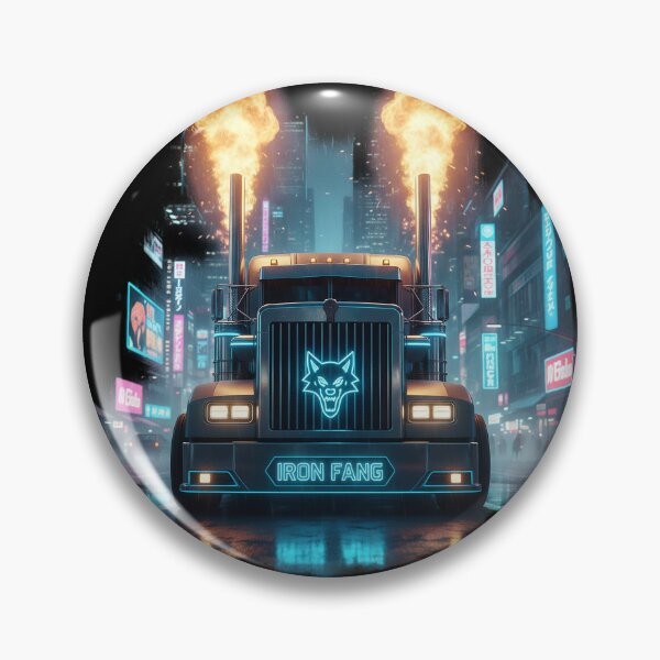 Item preview, Iron Fang Cyberpunk Wolf Truck with Flames designed and sold by BounoWorld.