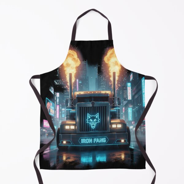 Item preview, Iron Fang Cyberpunk Wolf Truck with Flames designed and sold by BounoWorld.
