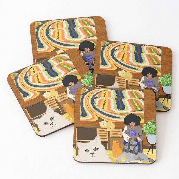 Item preview, Poodle Playtime – Vibrant Retro Pet Art, Cozy Home Scene designed and sold by MidModMagic.