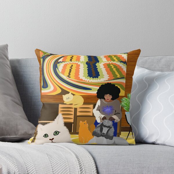 Item preview, Poodle Playtime – Vibrant Retro Pet Art, Cozy Home Scene designed and sold by MidModMagic.