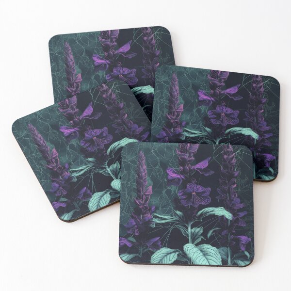 Item preview, Midnight Garden Botanical - Purple Iris Flowers on Dark Teal designed and sold by Caspereickeart.