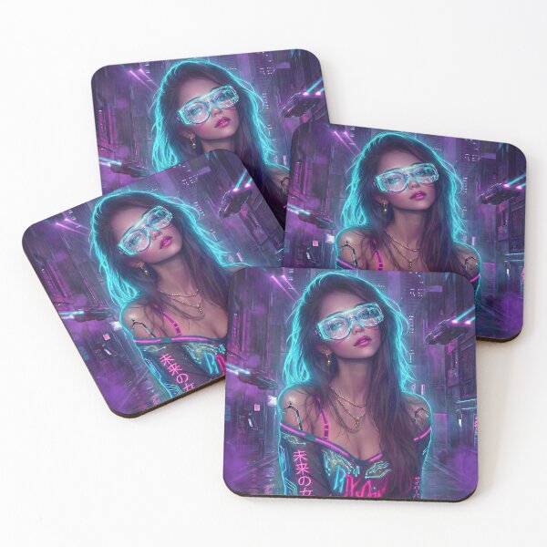 Item preview, Neon Noir Cyberpunk Anime Girl Aesthetics designed and sold by MarCinu Art.