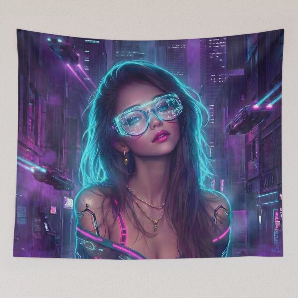 Item preview, Neon Noir Cyberpunk Anime Girl Aesthetics designed and sold by MarCinu Art.