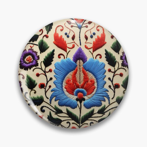 Item preview, Vibrant Mexican Floral Embroidery: Traditional Folk Art Motif designed and sold by BrainCurves.