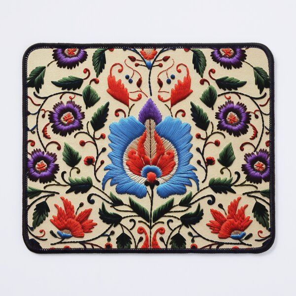 Item preview, Vibrant Mexican Floral Embroidery: Traditional Folk Art Motif designed and sold by BrainCurves.