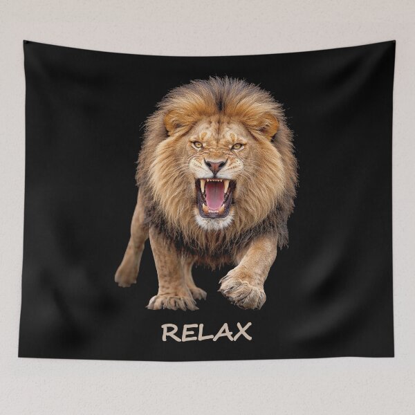 Item preview, Relax – Fierce Lion Motivation Humor Irony Shapes Mania designed and sold by Shapes-Mania.