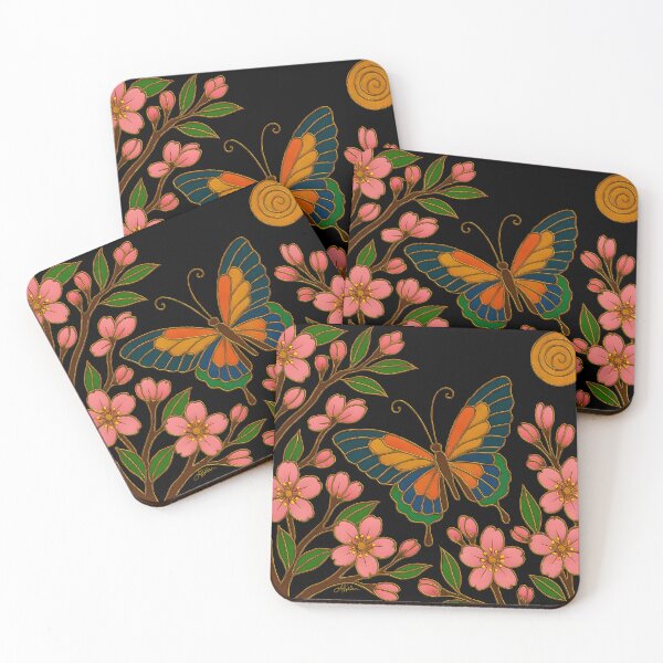 Item preview, Butterfly in the Cherry Blossoms Under A Full Moon designed and sold by Lee Hiller Designs.