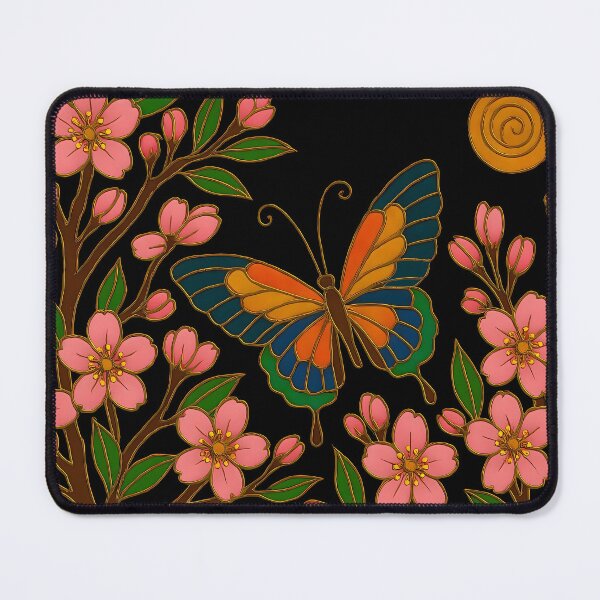 Item preview, Butterfly in the Cherry Blossoms Under A Full Moon designed and sold by Lee Hiller Designs.