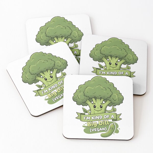 Item preview, Happy Broccoli I'm Kind of a Big Dill Vegan Humor designed and sold by Fuechse.