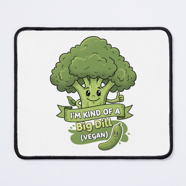 Item preview, Happy Broccoli I'm Kind of a Big Dill Vegan Humor designed and sold by Fuechse.