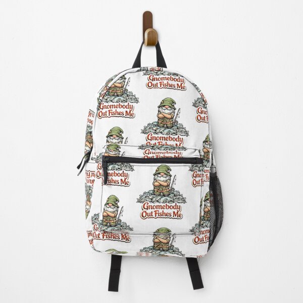 Item preview, Gnomebody Out Fishes Me – Funny Fishing Gnome designed and sold by Moriarty's Digital Visions.