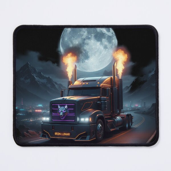 Item preview, Iron Lunar Cyberpunk Wolf Truck Moon Art designed and sold by BounoWorld.