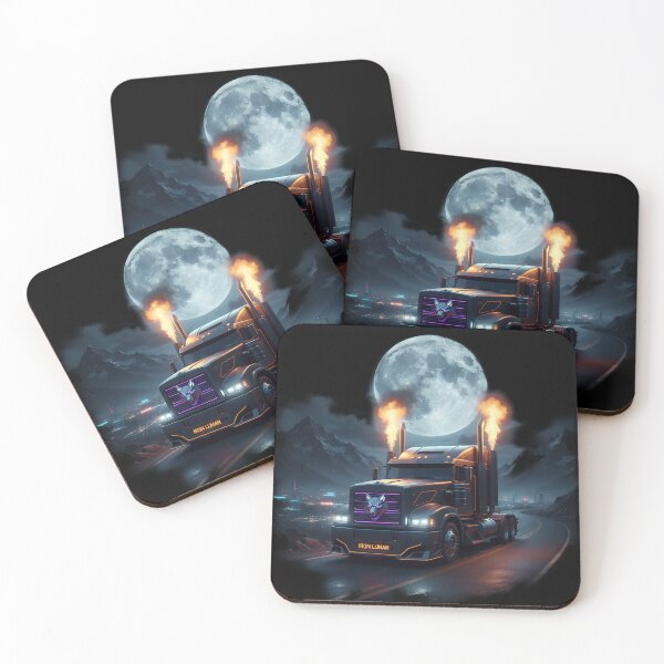 Item preview, Iron Lunar Cyberpunk Wolf Truck Moon Art designed and sold by BounoWorld.
