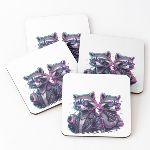 Item preview, Cool Synthwave Raccoons With Trash Juice  designed and sold by DigitalAnnaBanana.