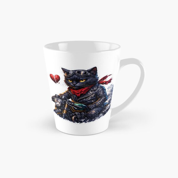 Item preview, Badass Black Cat Biker Says Cupid Can Wait – Solo Rider Rebellion Art designed and sold by ARTCREATESHOP.