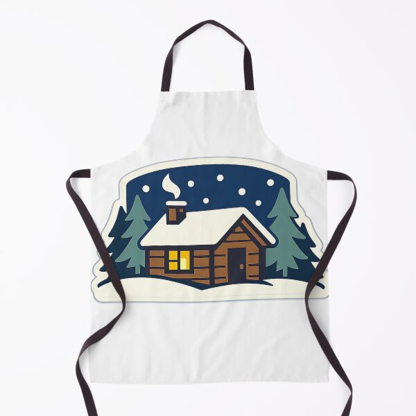Item preview, Cozy Forest Cabin Sticker – Minimal Scandinavian Winter Design designed and sold by Fernova.