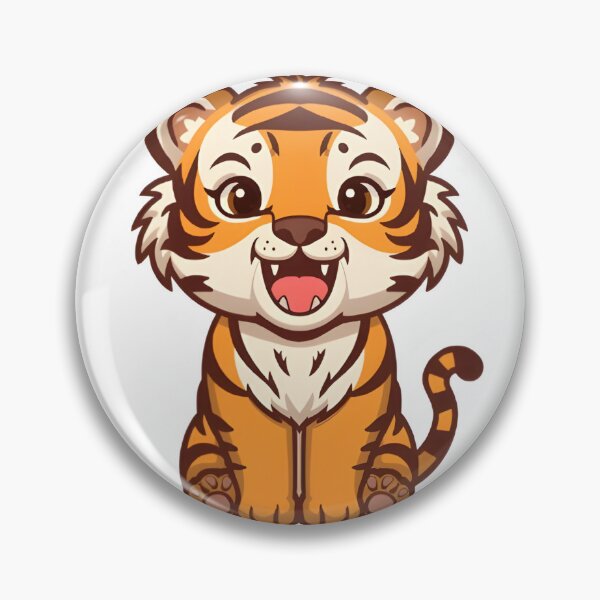 Item preview, Smiling Tiger Chibi Sticker designed and sold by Teewave-Ashish.