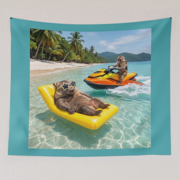 Item preview, Wombat Pestered in Paradise designed and sold by Tridentulus.