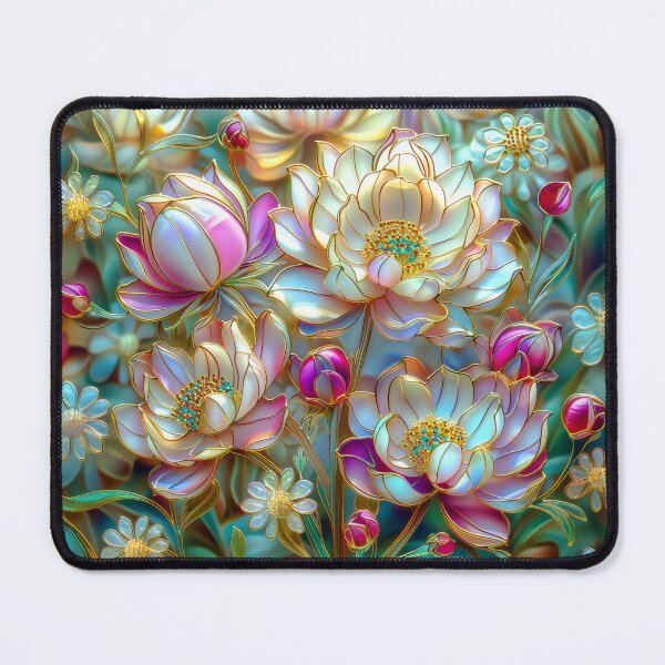 Item preview, Peonies Flowers Stained Glass Art designed and sold by MargaretWiktor.